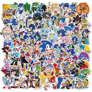 100 pegatinas de Sonic el erizo ZHUYUN-vinilo lindo anime pegatinas para ordenador portátil, casco de bicicleta, teléfono, guitarra, monopatín,coches, computadora para adolescentes, niños y adultos