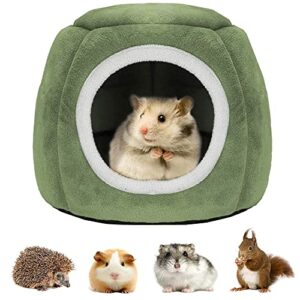 21cm Cama de Hámster, Nido de Mascotas Pequeñas, Casa de Invierno de Pequeño Animales, Suave Casa Mascotas Interior para Erizo, Conejillo Indias, Rata, Chinchilla, Ardilla, Lagarto, Gecko (Verde,S)