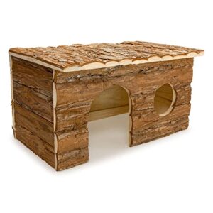 Arquivet Casa para roedores de madera grande – Casa de juego para hamsters, ratas, ardillas – Casita de madera para roedores pequeños – 40 x 23 x 20 cm