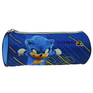 GIOVAS Estuche Sonic El Erizo Portatodo Cilíndrico 21cm Estuche para lápices y bolígrafos con Cremallera Estuche Sonic Escolar