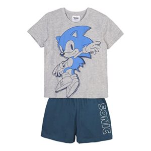 Sonic The Hedgehog Pijama para Niño, Pijama Algodón Suave, Camiseta y Pantalón Corto Niño y Adolescente, Diseño Sonic El Erizo, Talla 6 Años